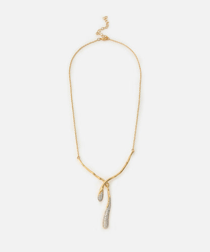 Kristal Taşlı Zincir Kolye