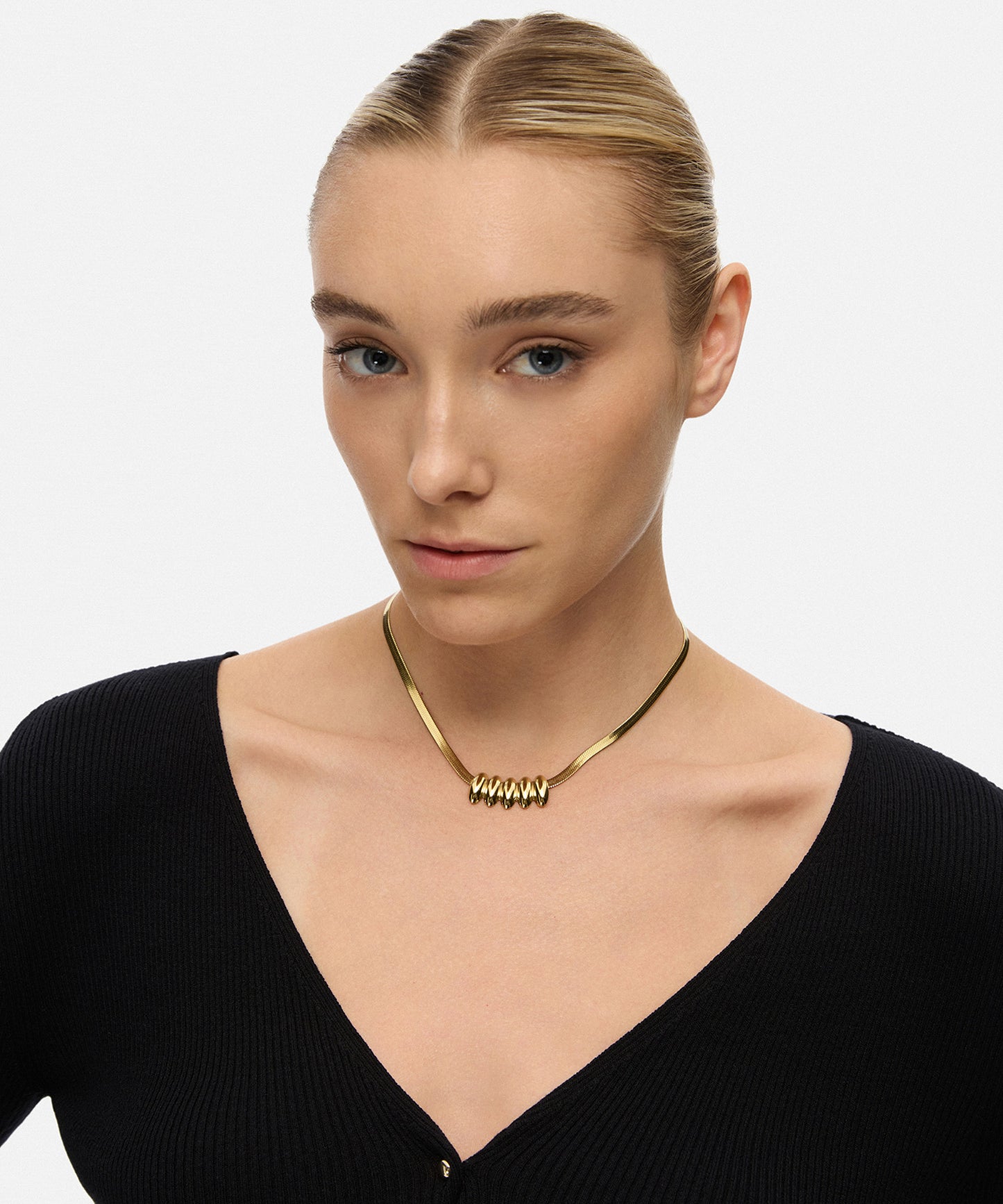 Dokulu Paslanmaz Çelik Kolye