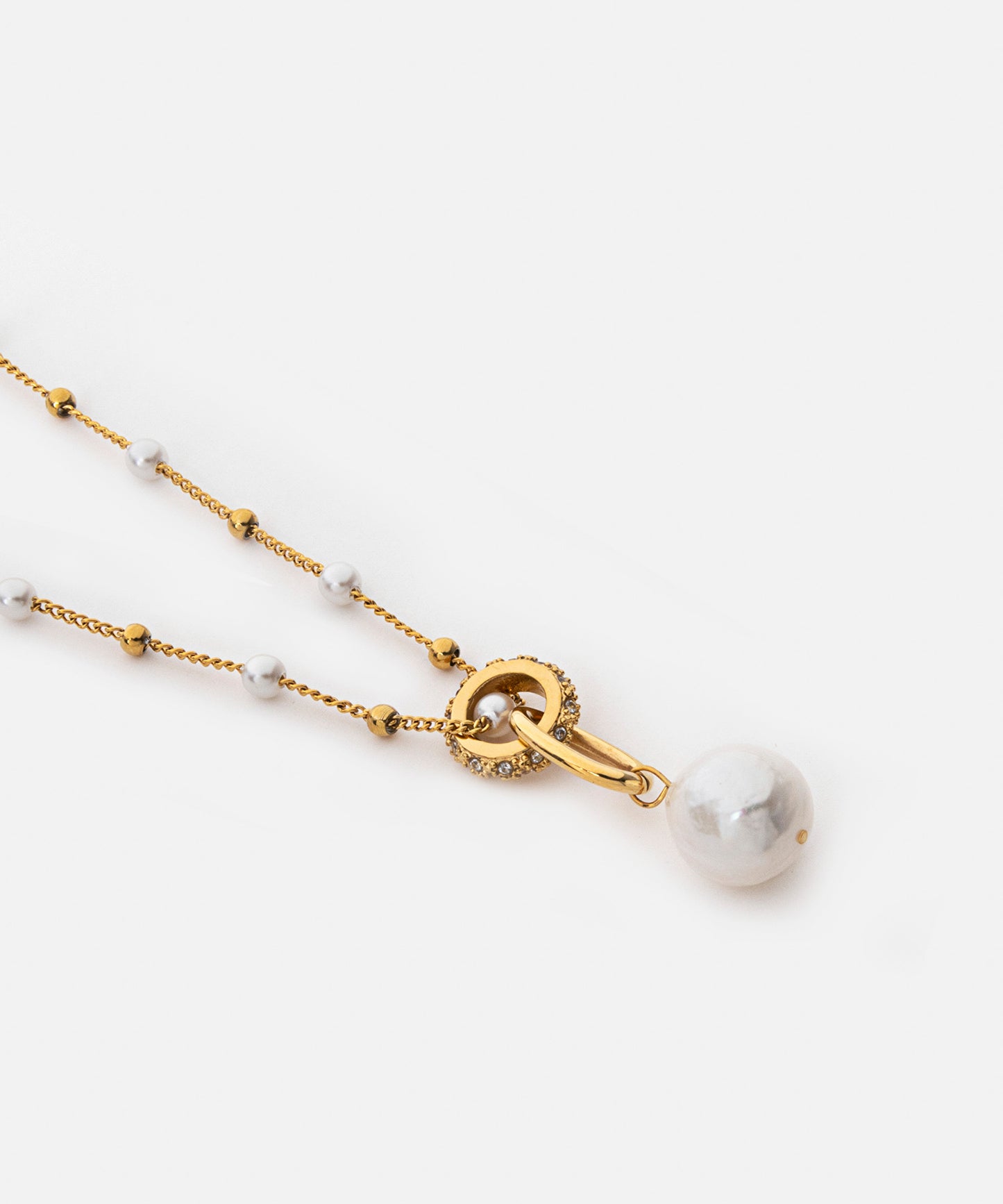 Suni Incili Paslanmaz Çelik Kolye