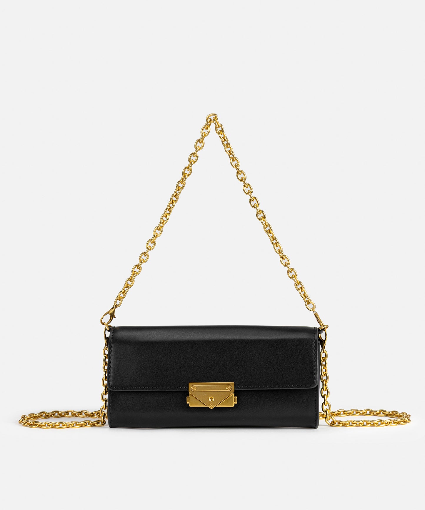 Metal Tokalı Deri Görünümlü Çanta