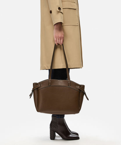 Deri Görünümlü Kontrast Dikişli Çanta