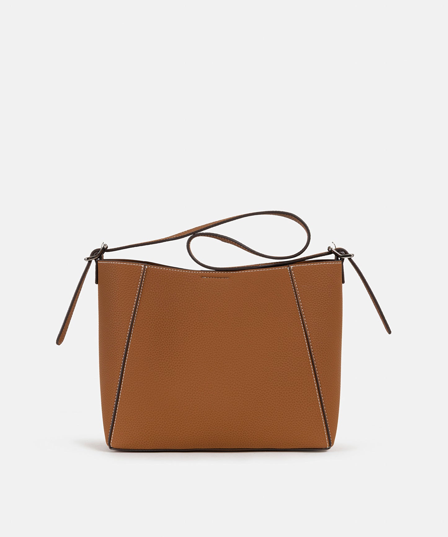 Fular Aksesuarlı Deri Görünümlü Bucket Çanta