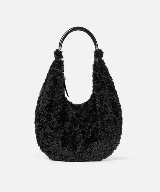 Kontrast Askılı Pelüş Çanta