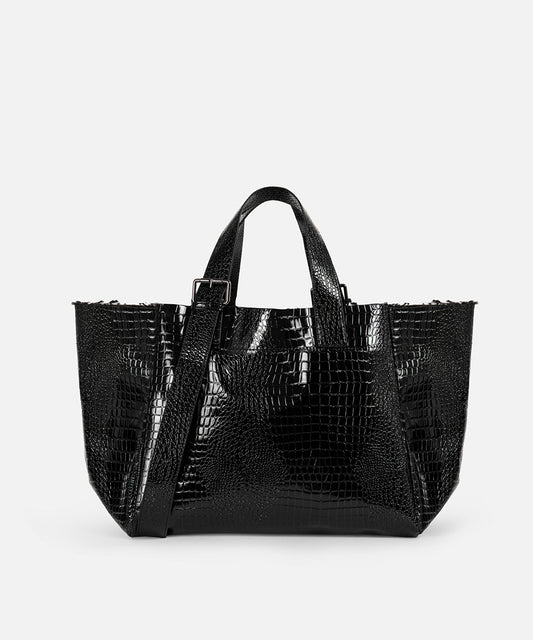 Timsah Derisi Görünümlü Tote Çanta