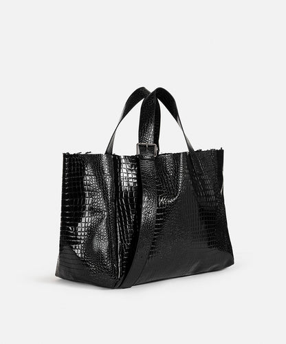 Timsah Derisi Görünümlü Tote Çanta