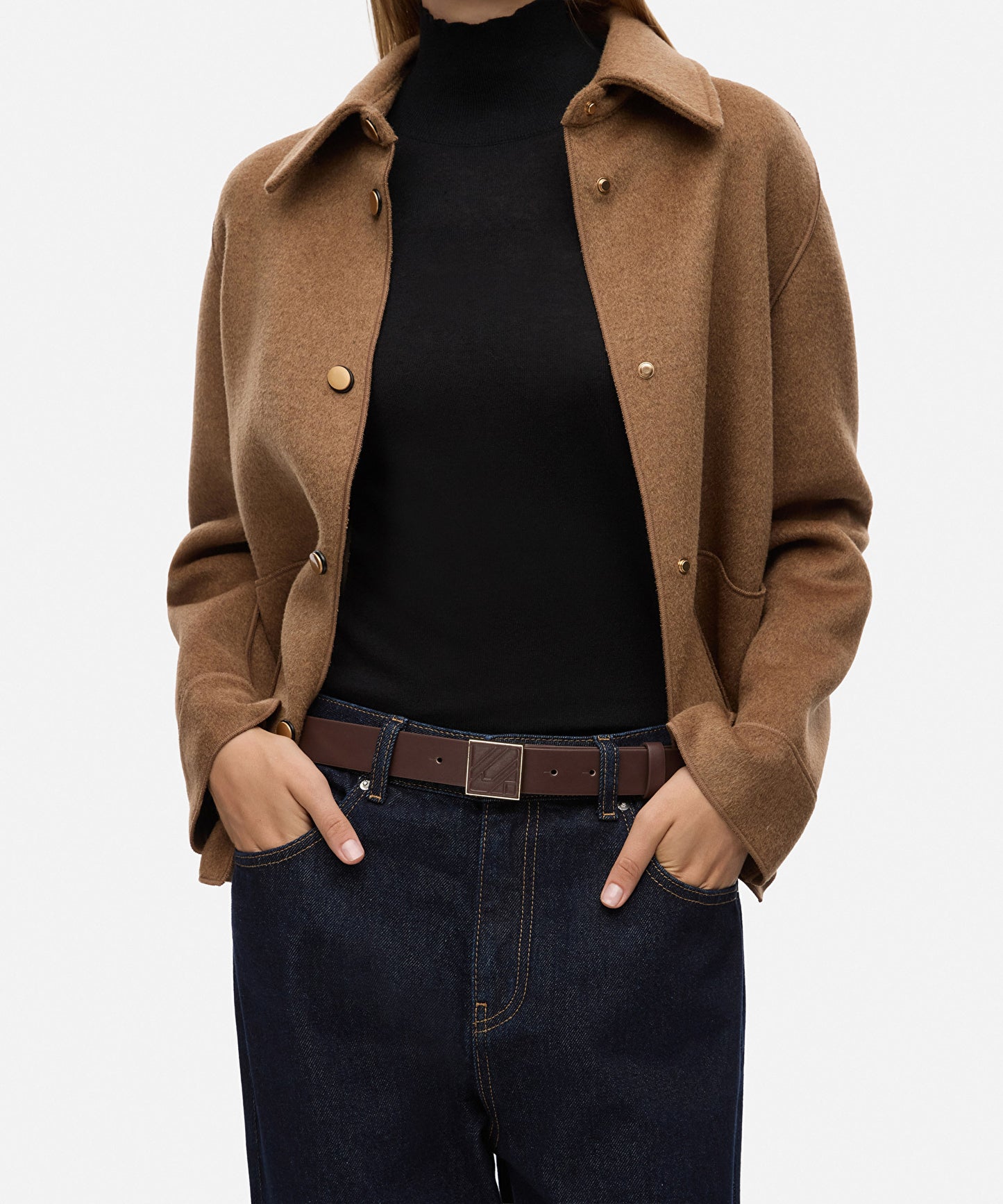 Monogram Tokalı Deri Görünümlü Kemer