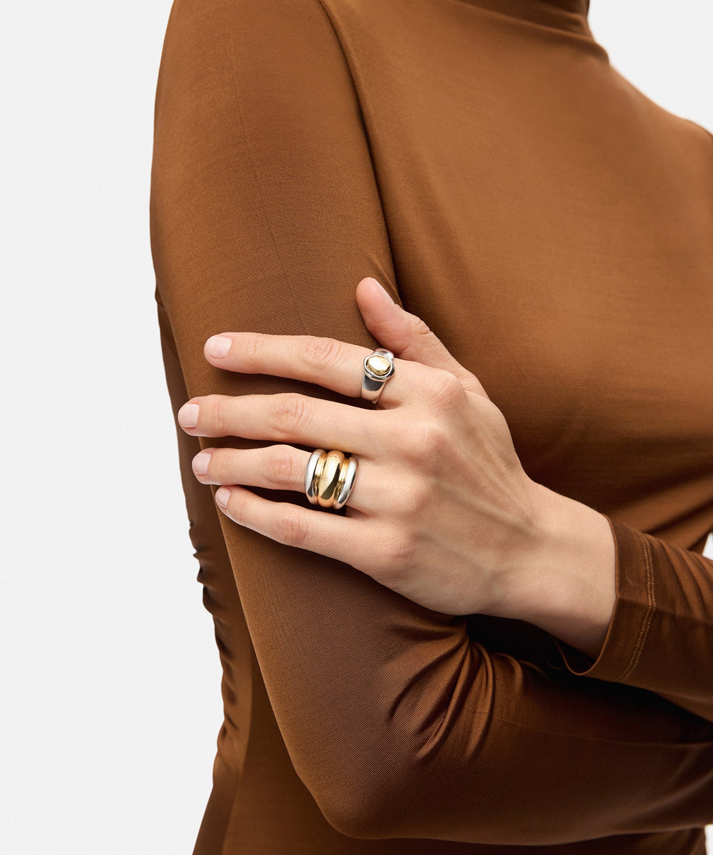 Çift Renkli Metal Yüzük Seti