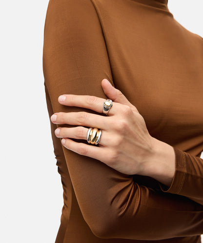 Çift Renkli Metal Yüzük Seti