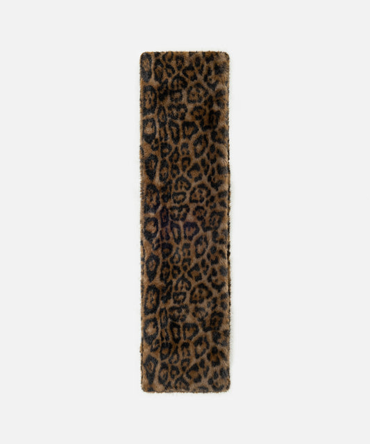 Leopar Desen Suni Kürklü Atkı