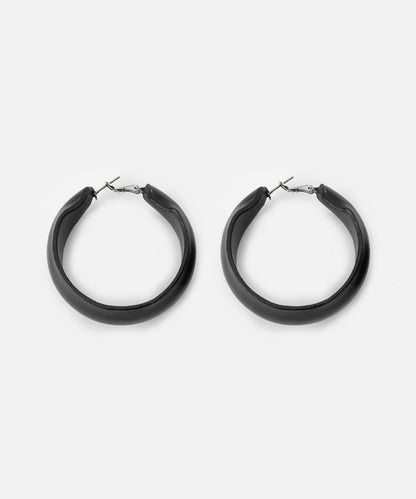 Deri Görünümlü Halka Küpe