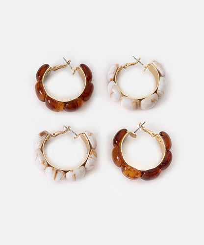 Reçineli Halka Küpe Seti