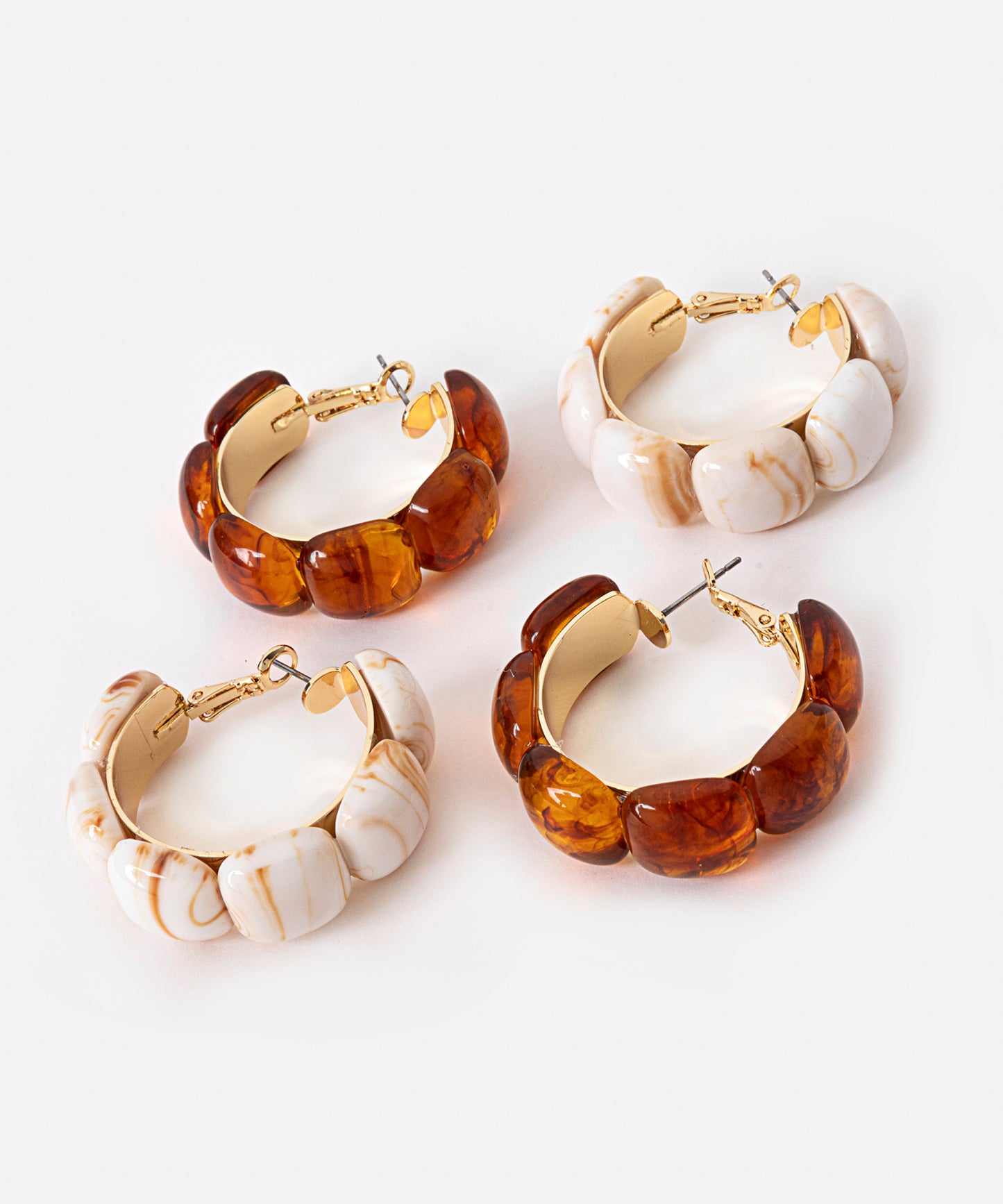 Reçineli Halka Küpe Seti