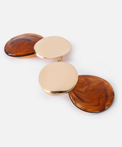 Çift Parçalı Kontrast Küpe