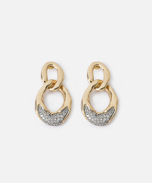 Iç Içe Geçmiş Kristal Taşlı Küpe