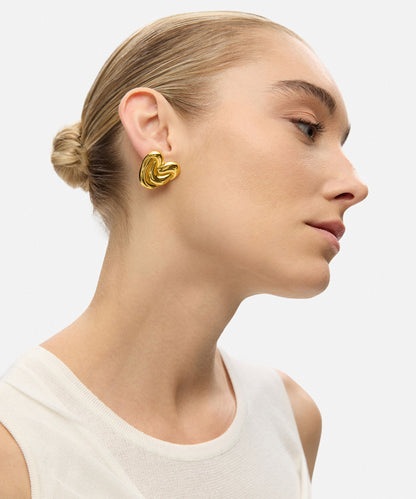 Dokulu Metal Küpe Seti