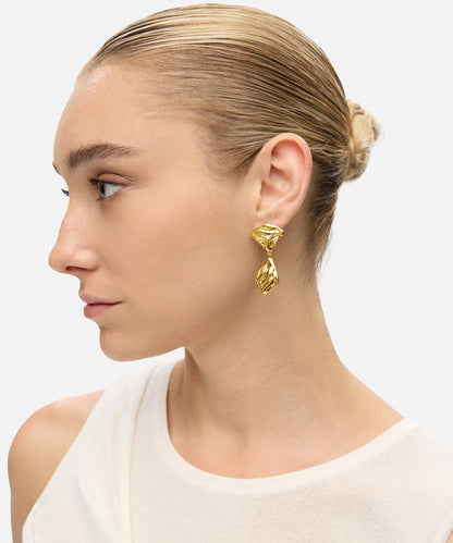 Dokulu Metal Küpe Seti