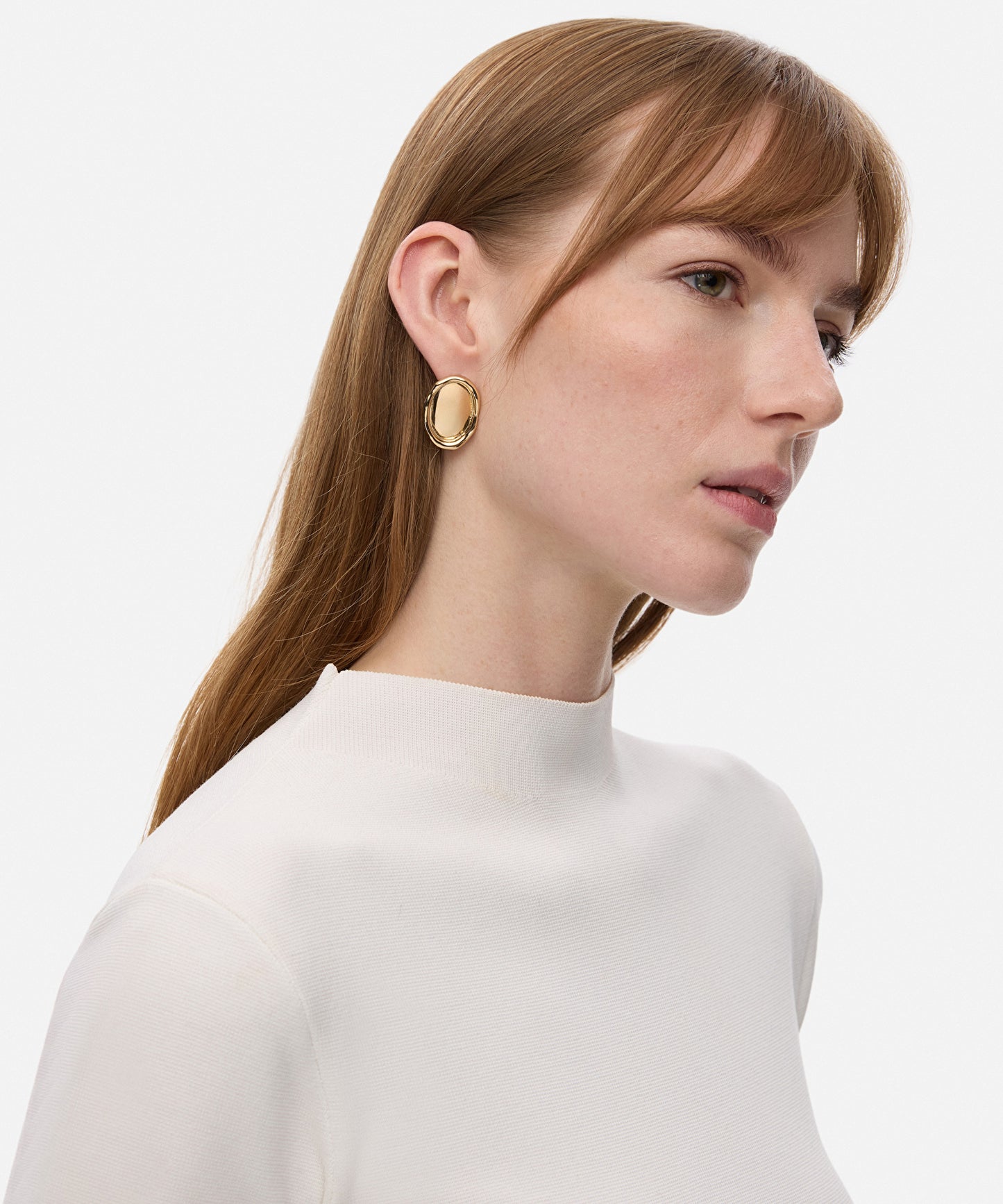 Reçineli Ve Oval Formlu Küpe Seti