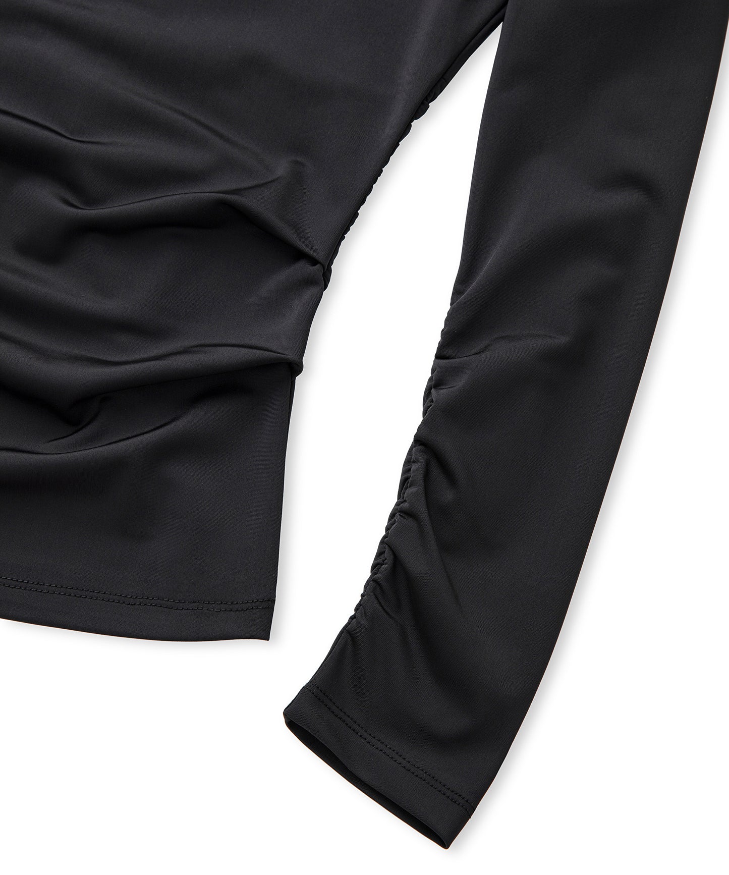 Büzgülü Yüksek Yaka Tişört