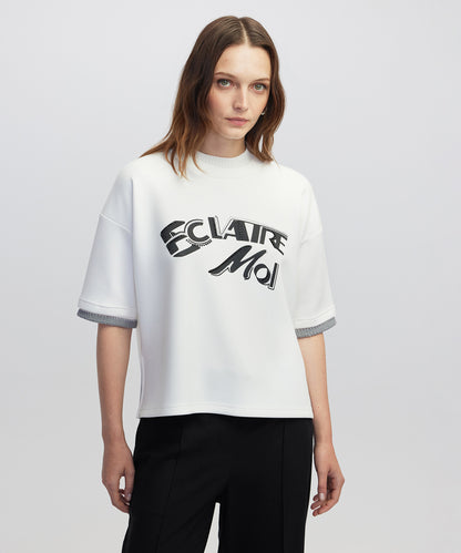 Slogan Baskılı Kumaş Mix Tişört