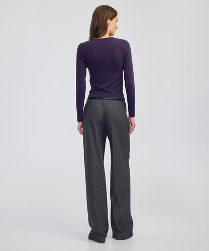 Metal Aksesuarlı Büzgülü Tişört