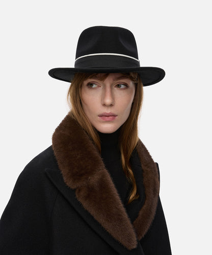 Kontrast Şeritli Yün Şapka