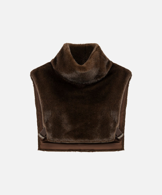 Çift Kemerli Suni Kürk Panço