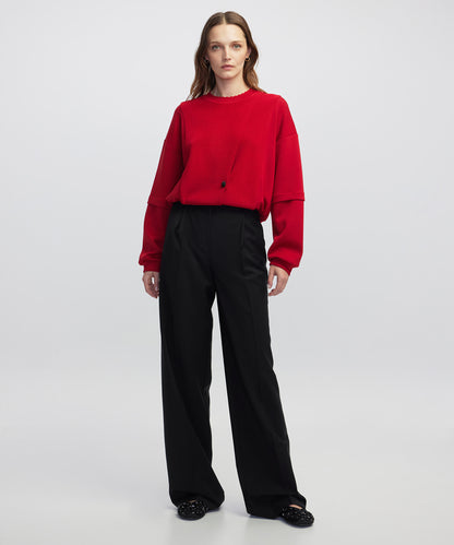 Düğme Aksesuarlı Sweatshirt