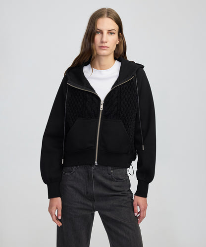 Kumaş Mix Ayarlanabilir Bel Sweatshirt