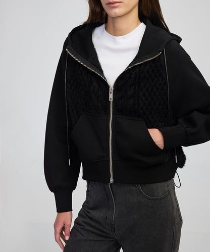 Kumaş Mix Ayarlanabilir Bel Sweatshirt