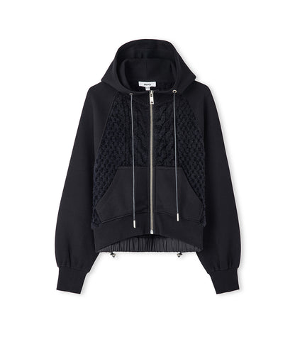 Kumaş Mix Ayarlanabilir Bel Sweatshirt