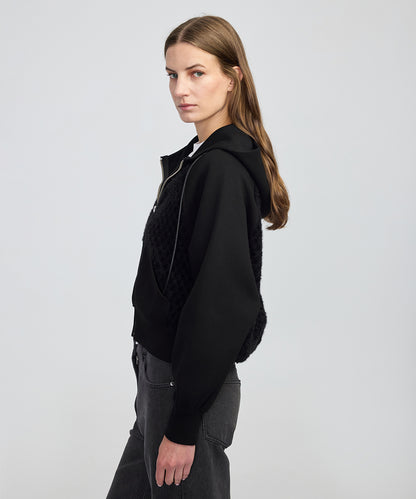 Kumaş Mix Ayarlanabilir Bel Sweatshirt