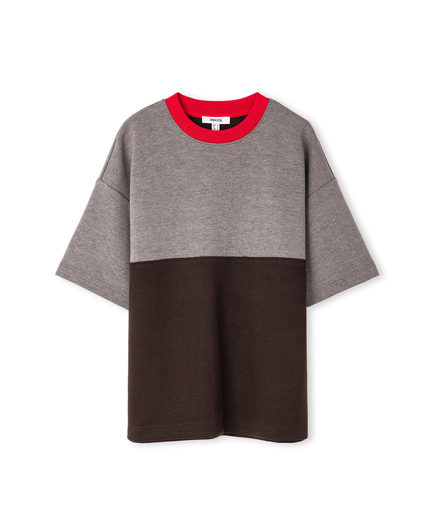 Kontrast Yaka Colorblock Sweatshirt
