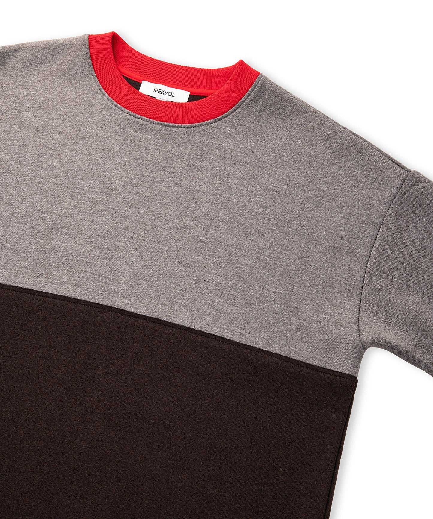 Kontrast Yaka Colorblock Sweatshirt