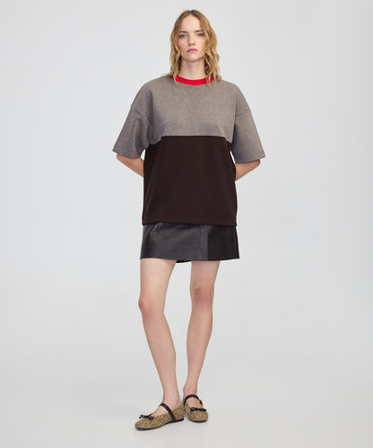 Kontrast Yaka Colorblock Sweatshirt