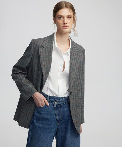 Ekose Desen Blazer
