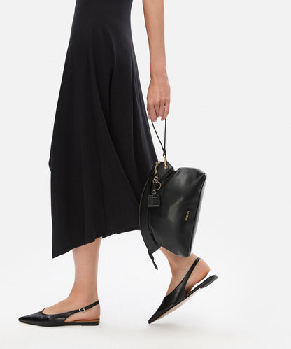 Deri Görünümlü Monogram Tokalı Clutch