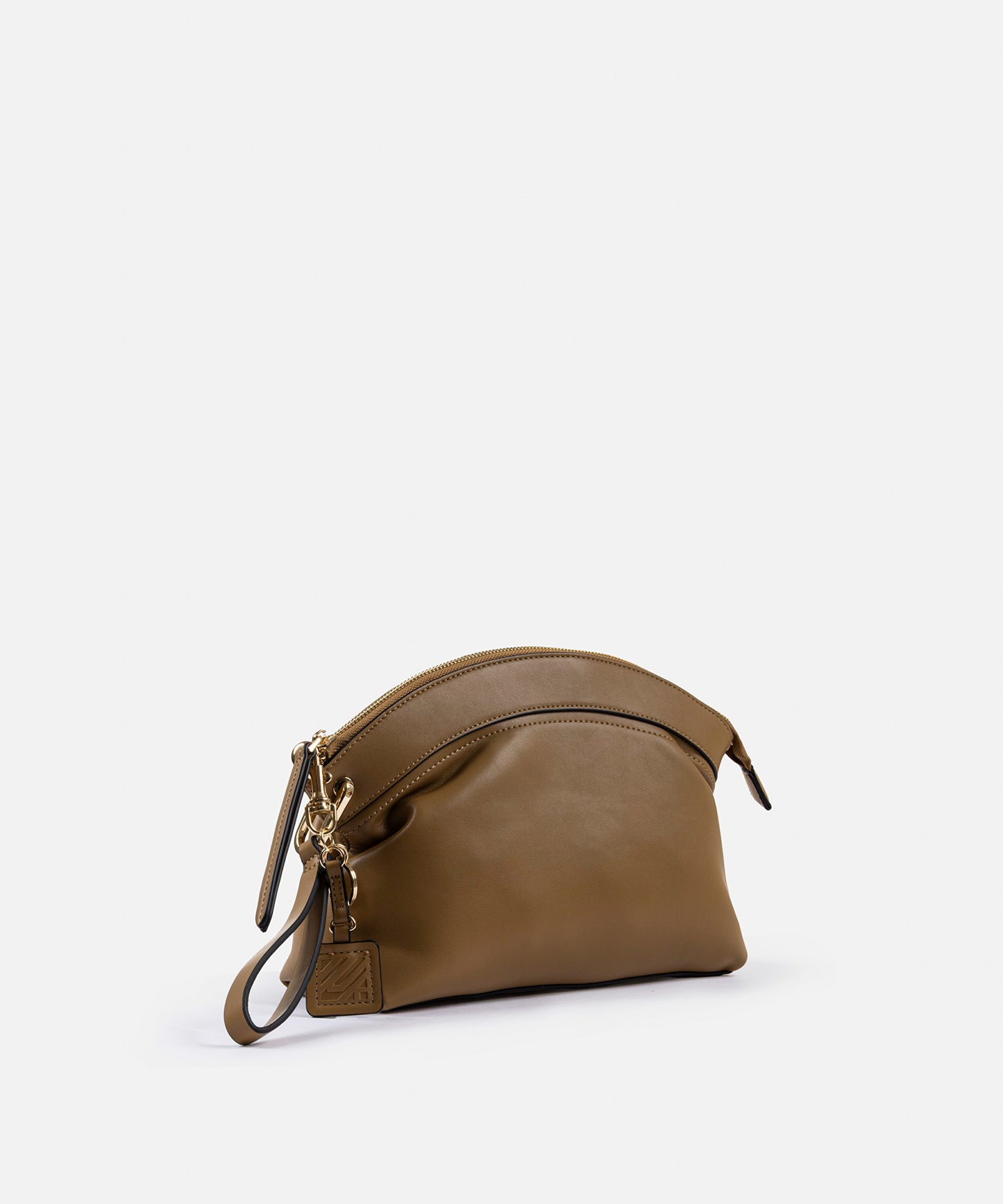 Deri Görünümlü Monogram Tokalı Clutch