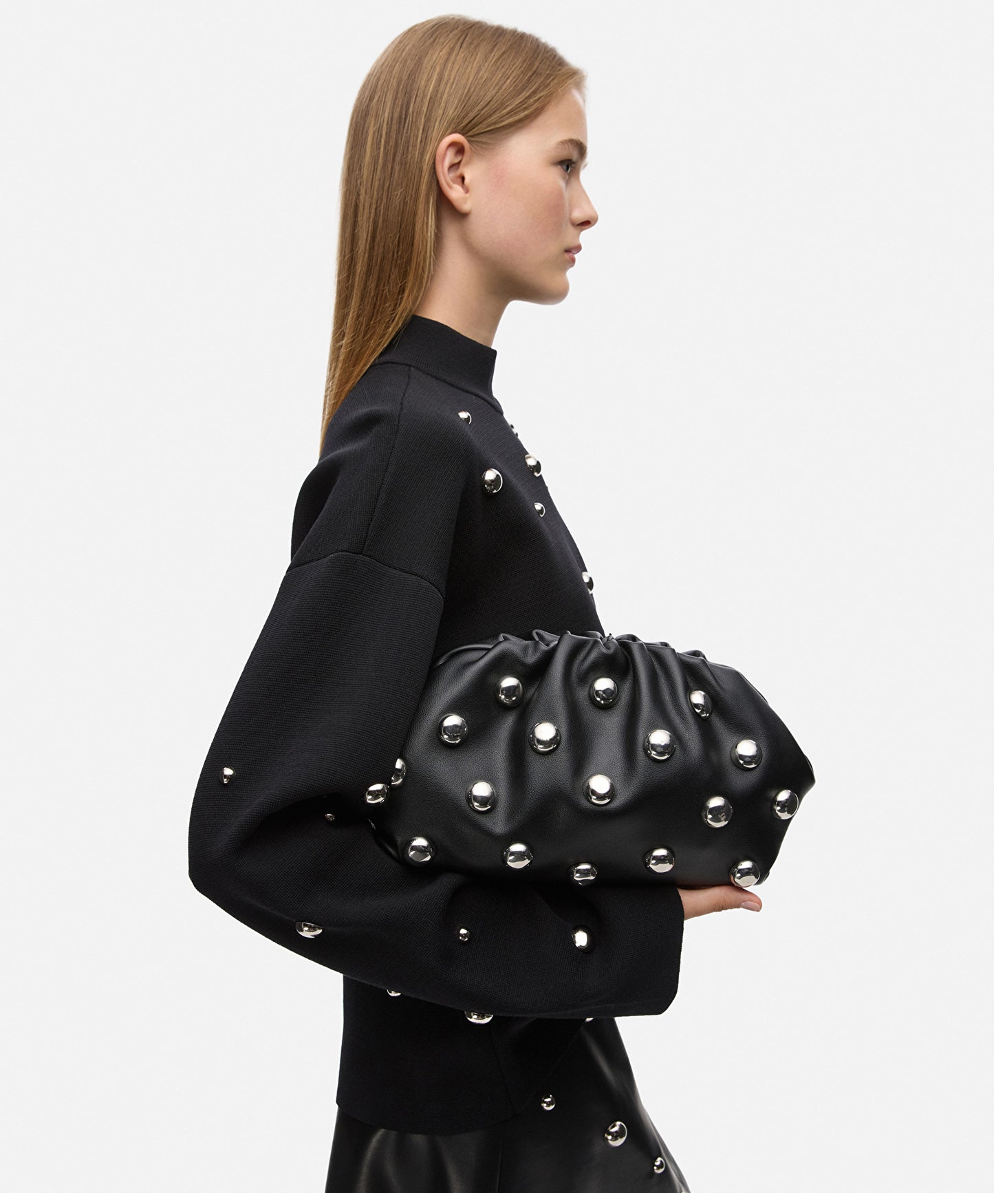 Metal Trok Aksesuarlı Clutch