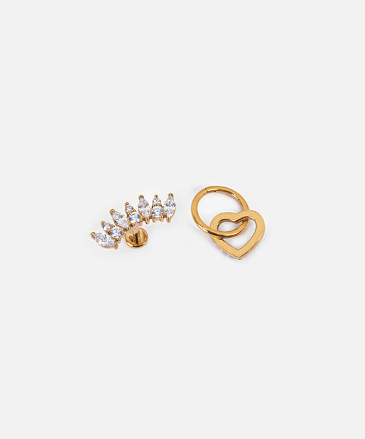 Zirkon Taşlı Paslanmaz Çelik Piercing