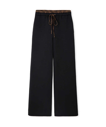 Siyah Kontrast Ekose Bel Pantolon Iw6260003158001 | Ipekyol