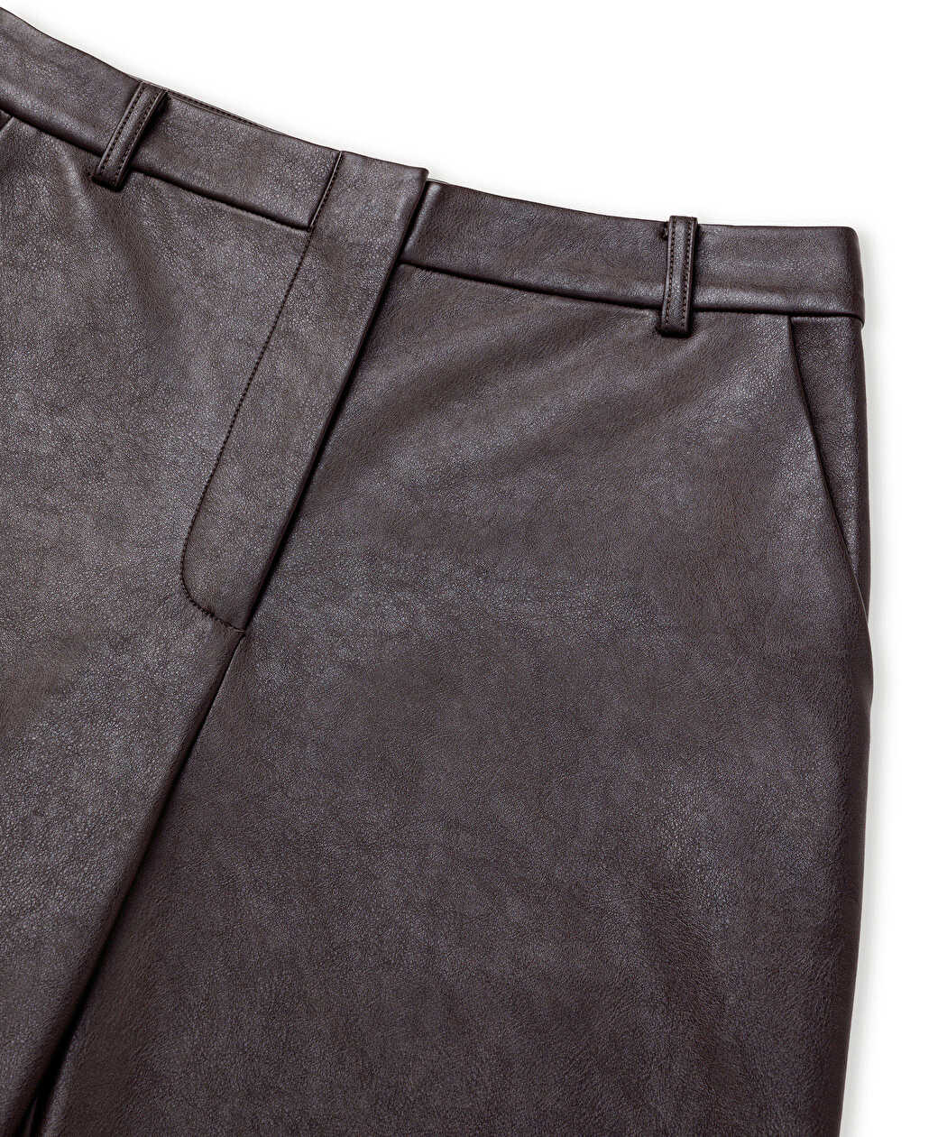 Kahverengi Deri Görünümlü Barrel Fit Pantolon Iw6260003262006 | Ipekyol