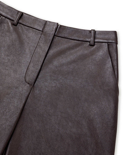 Kahverengi Deri Görünümlü Barrel Fit Pantolon Iw6260003262006 | Ipekyol