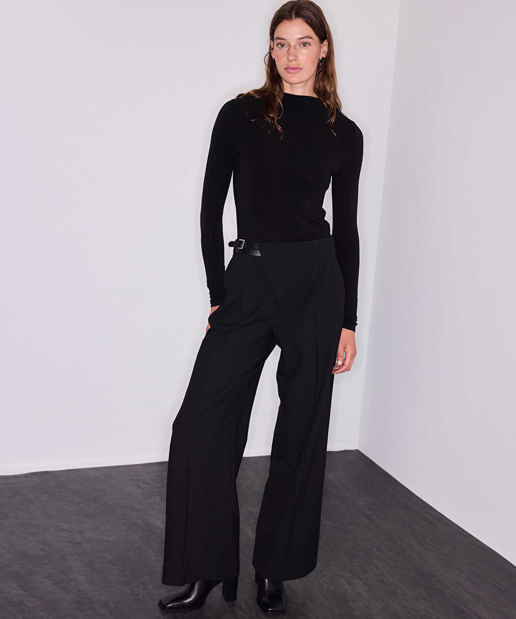 Siyah Çift Kemerli Pantolon Iw6260003294001 | Ipekyol