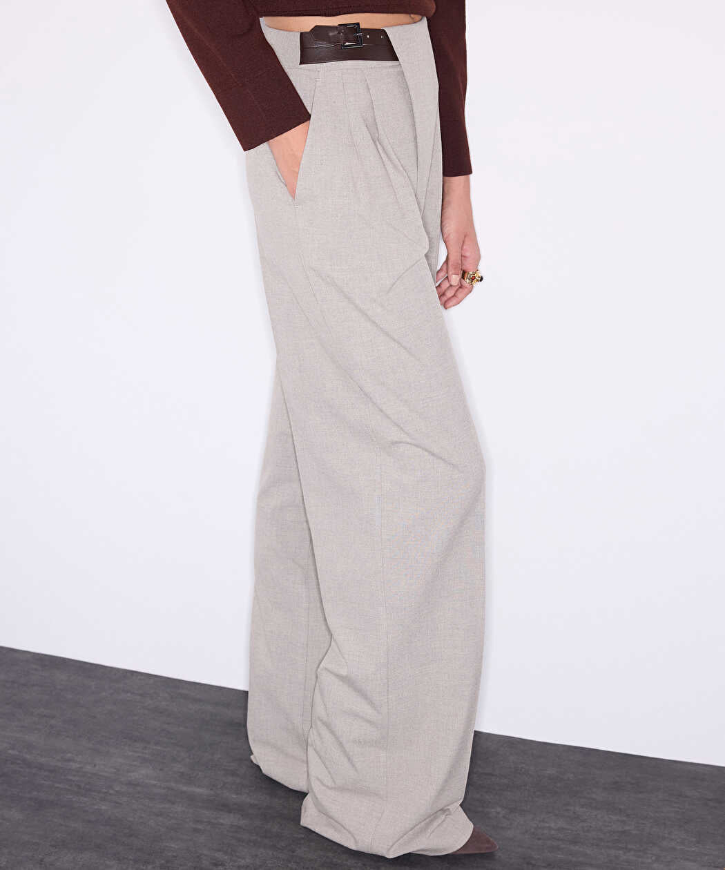 Bej Çift Kemerli Pantolon Iw6260003294090 | Ipekyol