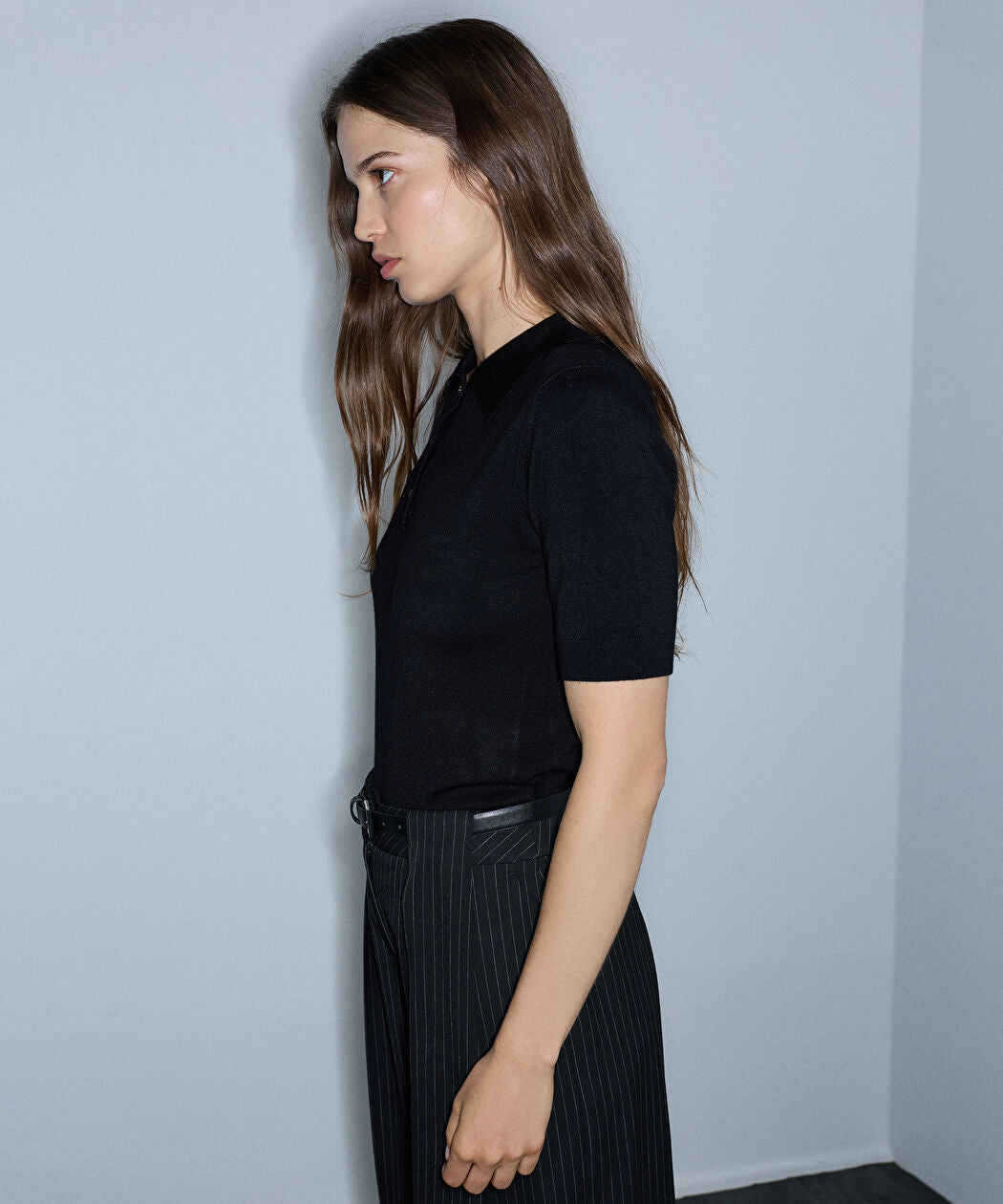 Siyah Polo Yaka Triko Iw6260050177001 | Ipekyol