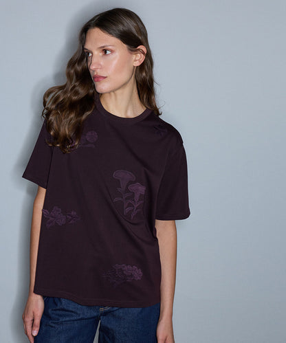 Mor Floral Aplikeli Tişört Iw6260070149008 | Ipekyol