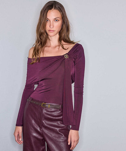Mor Omzu Açık Asimetrik Body Iw6260070224008 | Ipekyol