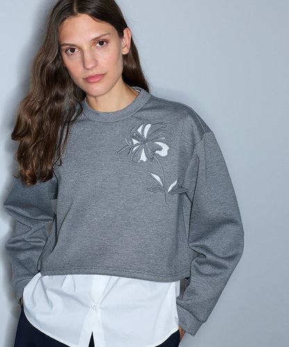 Gri Çift Parça Görünüm Cutout Sweatshirt Iw6260091123126 | Ipekyol