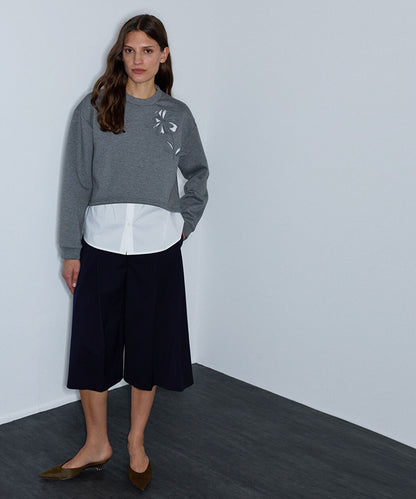 Gri Çift Parça Görünüm Cutout Sweatshirt Iw6260091123126 | Ipekyol