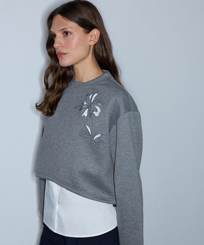 Gri Çift Parça Görünüm Cutout Sweatshirt Iw6260091123126 | Ipekyol